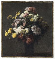Henri Fantin-Latour Crisantemos en un florero oil painting picture